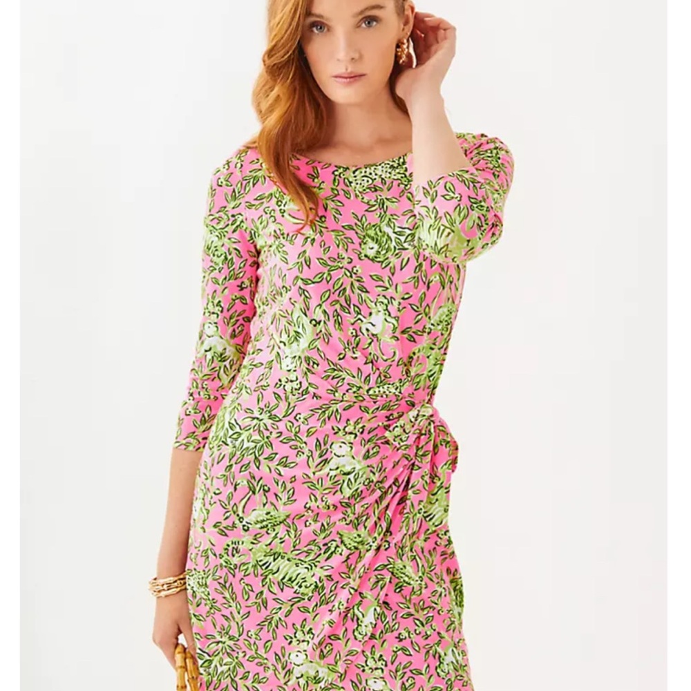 Lilly Pulitzer Pink and Green Long Sleeve Dress